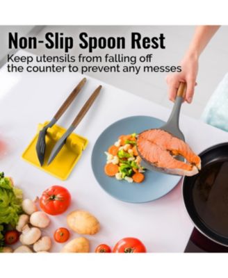 Silicone Kitchen Utensil Rest with Drip Pad for Multiple Utensils
