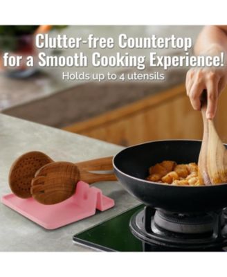 Silicone Kitchen Utensil Rest with Drip Pad for Multiple Utensils