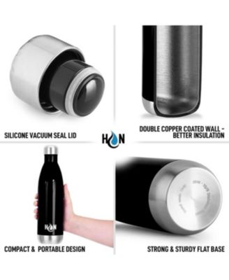 Stainless Steel Water Bottle - Double Wall Insulated Metal Water Bottle For Hot & Cold Drinks