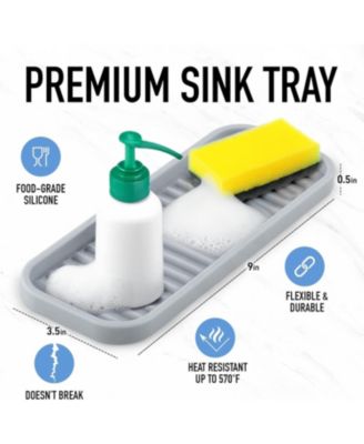 Silicone Sponge Holder for Kitchen Sink - Flexible Multipurpose Soap Tray