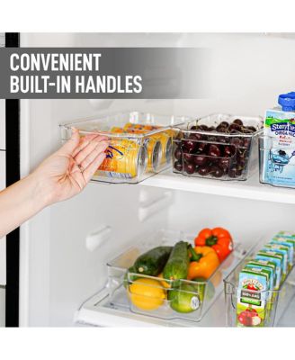 4 Pack Large Clear Fridge Organizers and Storage
