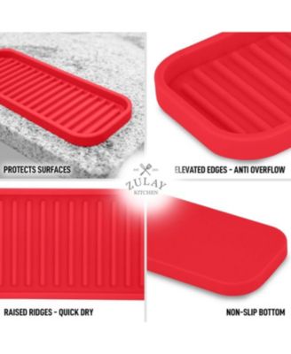 Silicone Sponge Holder for Kitchen Sink - Flexible Multipurpose Soap Tray