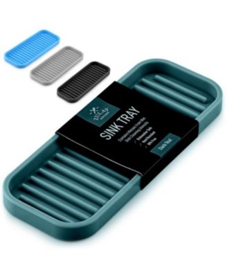 Silicone Sponge Holder for Kitchen Sink - Flexible Multipurpose Soap Tray