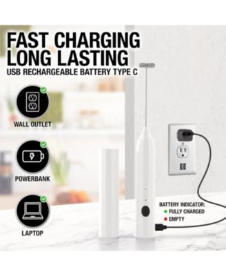 Froth N Go Rechargeable Milk Frother with Case for Lattes