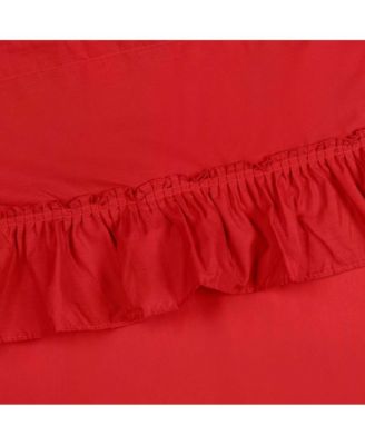 Ellis Stacey 1.5" Rod Pocket High Quality Fabric Solid Color Window Ruffled Swag 60"x38" Red