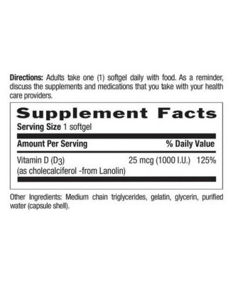 Vitamin D3 ,1000 IU ,200 Softgels