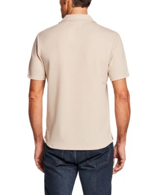 Men's Short-Sleeve Button Down Variegated Microstripe Coatfront Knit Shirt