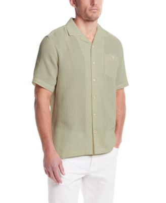 Men's Airtex Regular-Fit Textured Button-Down Camp Shirt