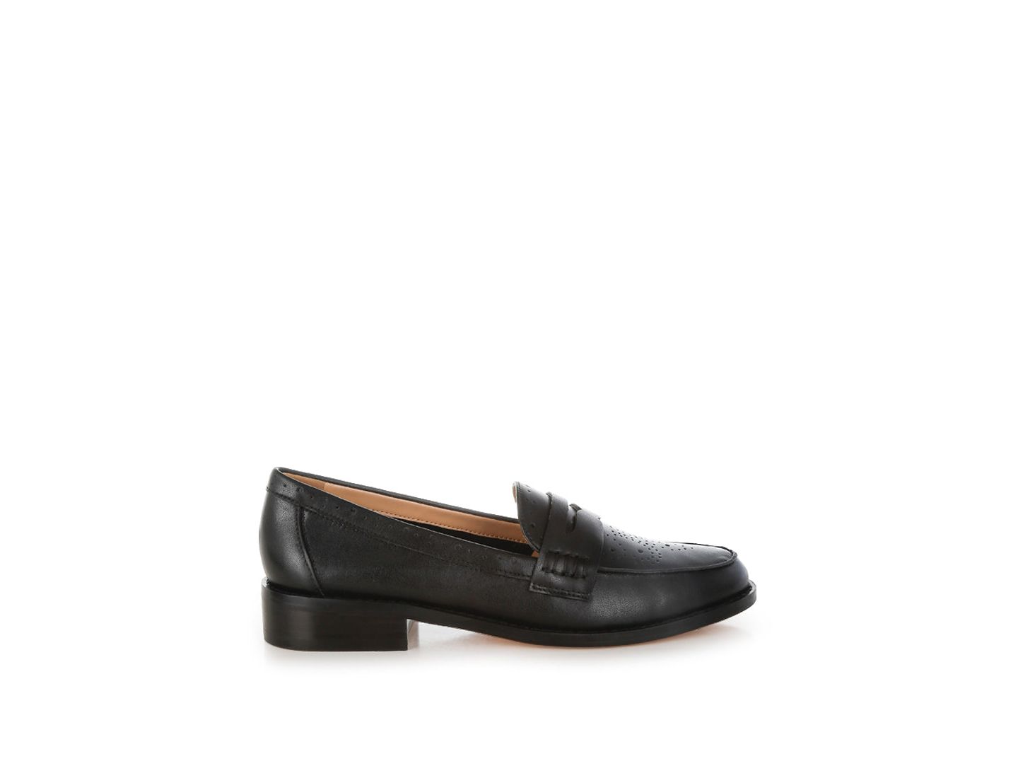 Женские туфли Rag & Co Clotilda Perforated Low Heel, цвет: Чёрный кожаный — фото 4