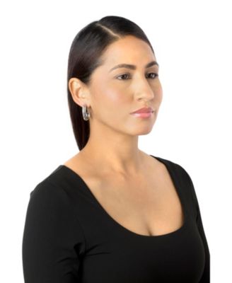 Sterling Serpentine Patterned J-Hoop Earrings