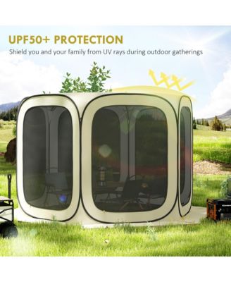 11ft Pop Up Screen Tent, UPF50+ Camping Gazebo w/ Carry Bag,