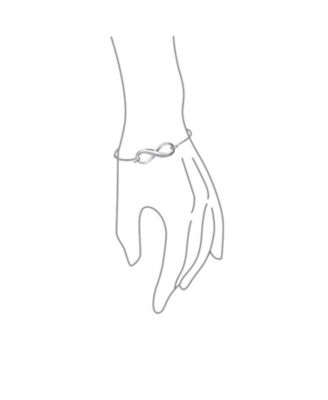 Delicate Minimalist Eternal Love Knot Infinity Bracelet Bangle Sterling Silver