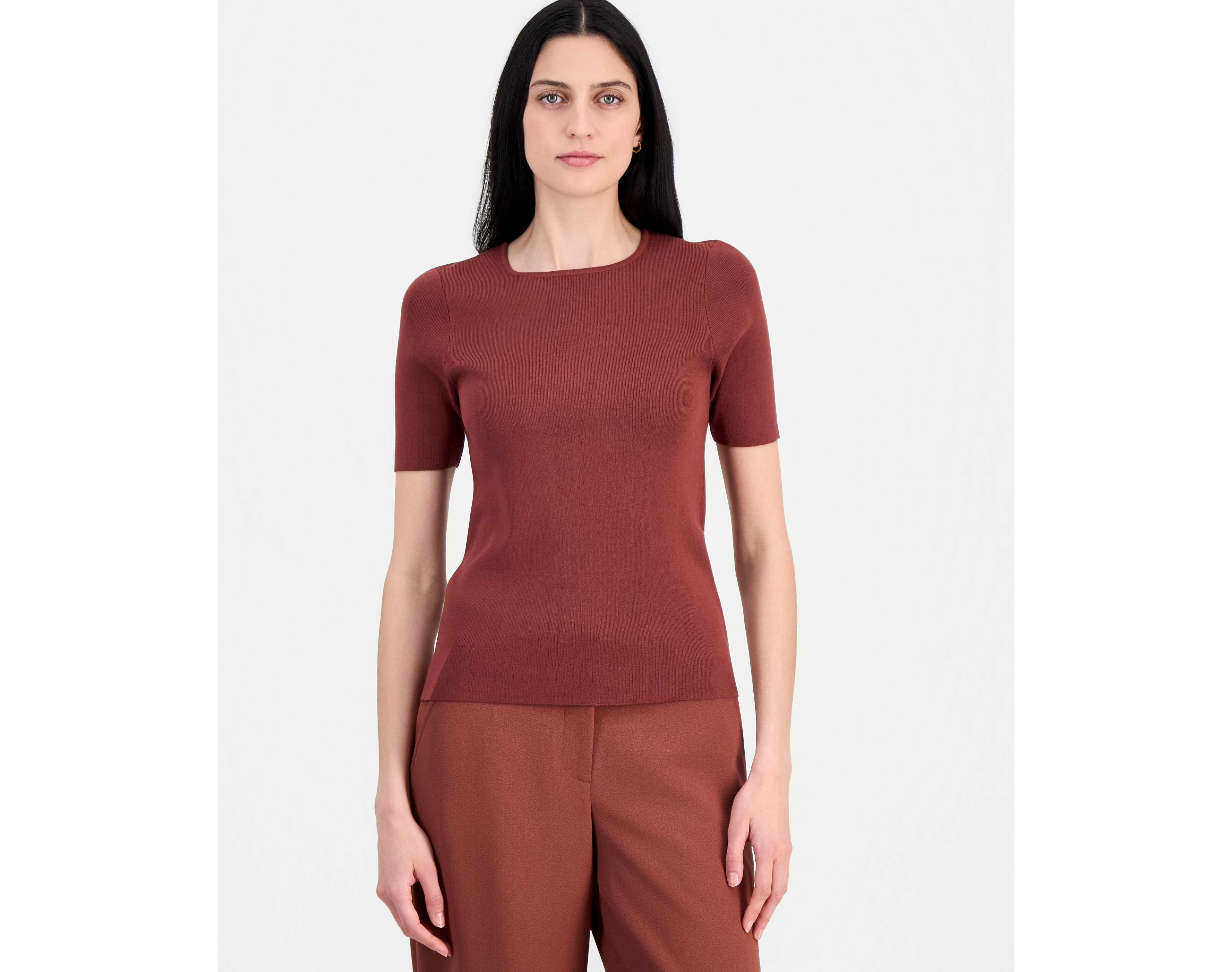Tahari Asl Women's Short-Sleeve Sweater T-Shirt