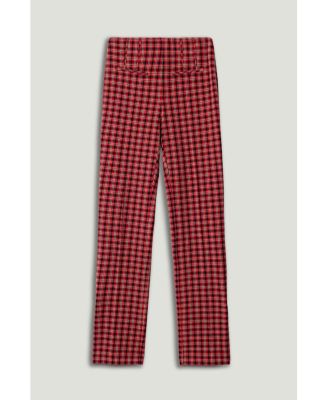Women's Plaid Slit-Hem Pants