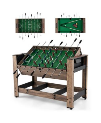 2-in-1 Swivel Foosball and Pool Combo Game Table