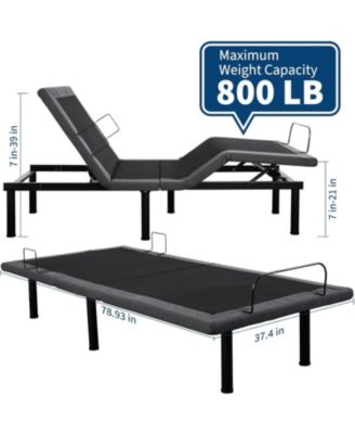 Twin XL Adjustable Bed Frame, Ergonomic Electric Bed Base with Wireless Remote and 2 USB Ports, Head and Foot Incline, Nightlight, Massager