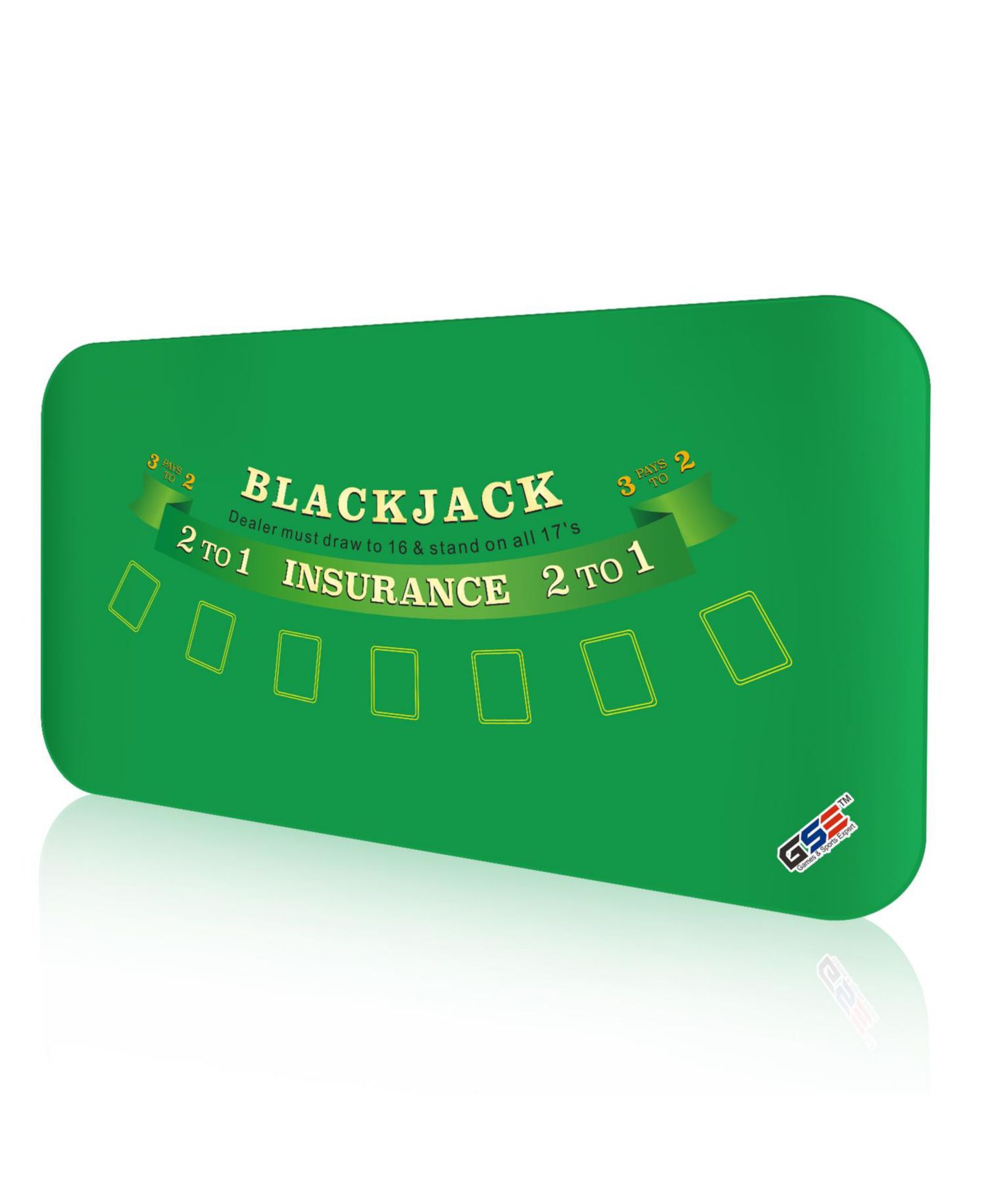 Детская игрушка GSE Games & Sports Expert Blackjack Casino Rubber Tabletop Layout Mat, 70" x 35", CS-2000, Ages 15+ — фото 1