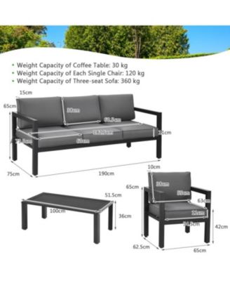 Outdoor 4-Piece Patio Furniture Set for Backyard or Poolside