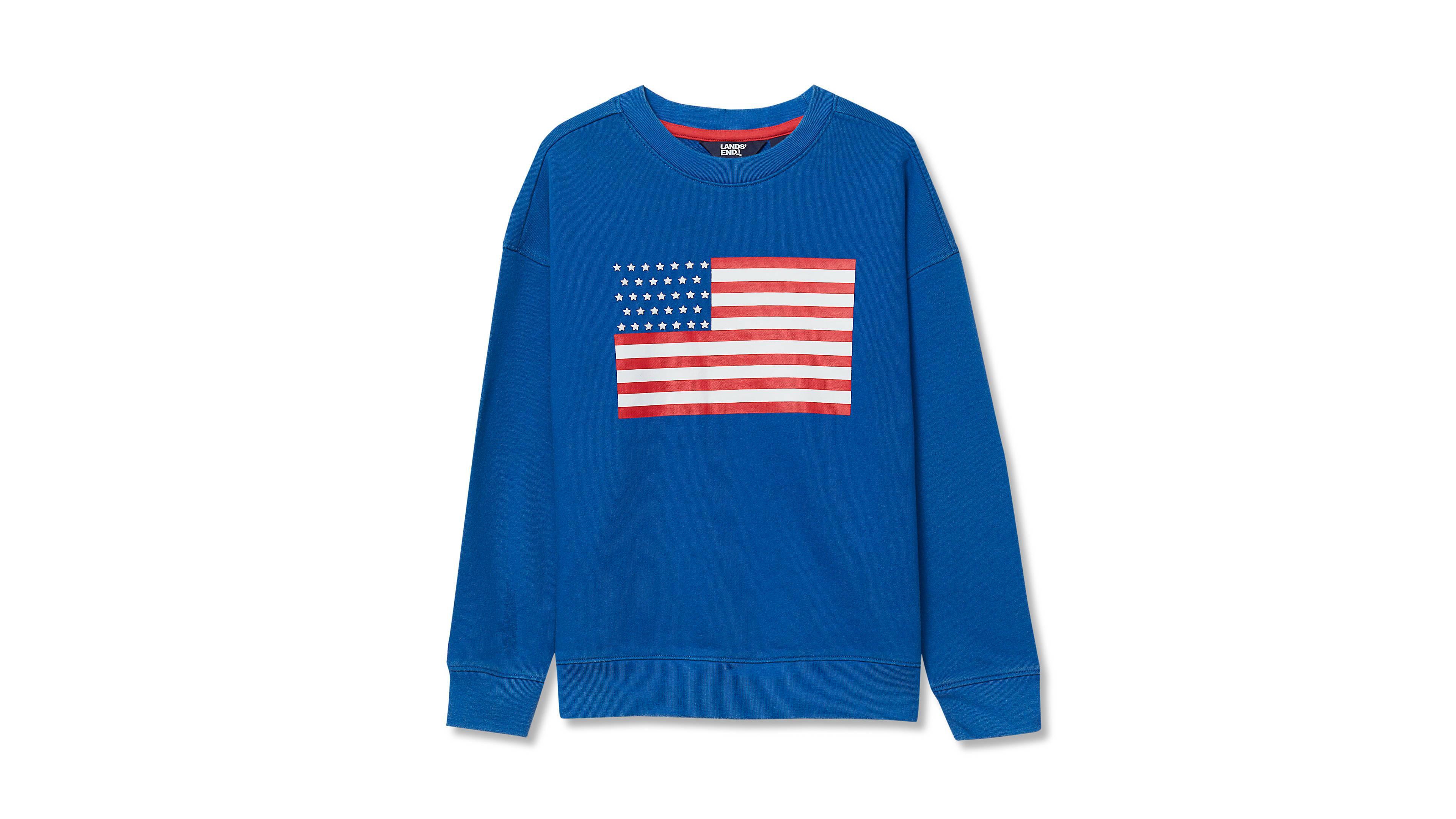 Lands' End Boys French Terry Crewneck Sweatshirt