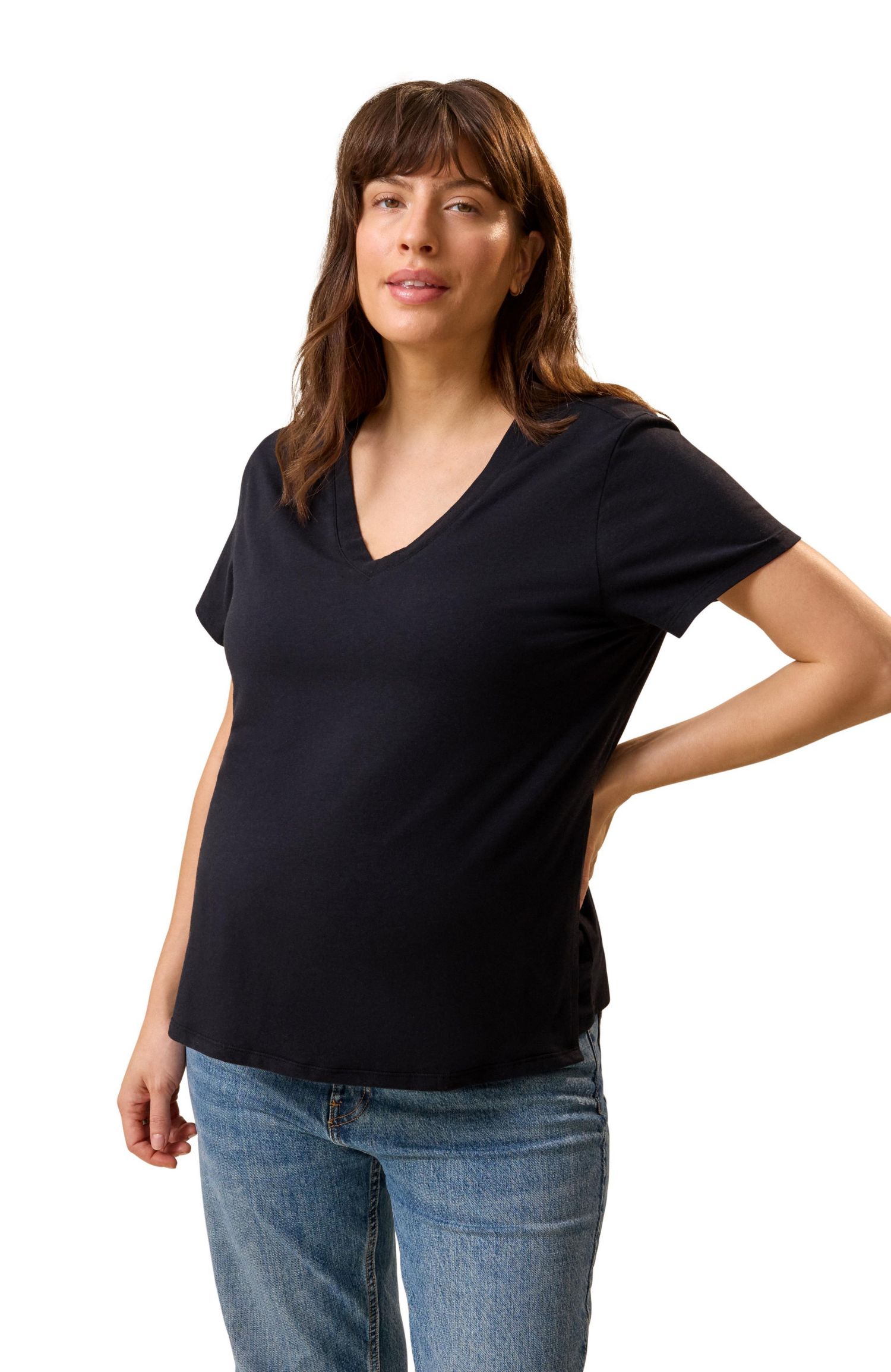 Maternity Classic Modal V-Neck Nursing T-Shirt