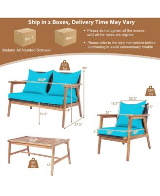 8 Piece Patio Conversation Set Outdoor Furniture Set  w/ Cushion