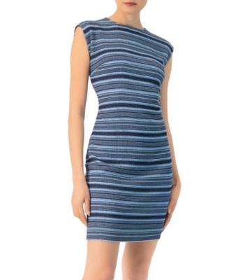 Women's Short Sleeveless Knit Dress with Round Neck