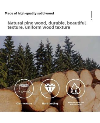 Tree Stand Coat Rack, Freestanding Wood Clothes Rack with 2 Hanging Bars, 5 Hooks and Shoe Storage for Entryway, Living Room