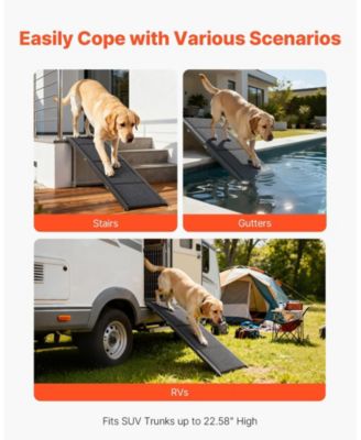 63 Folding Dog Ramp 17 Wide, Non-Slip Surface, Supports up to 250 lbs