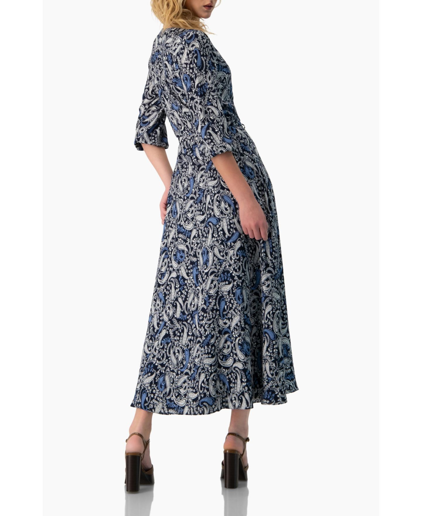 Женское платье Ivonne Paisley V-Neck Maxi, цвет: Тёмно-синий — фото 3