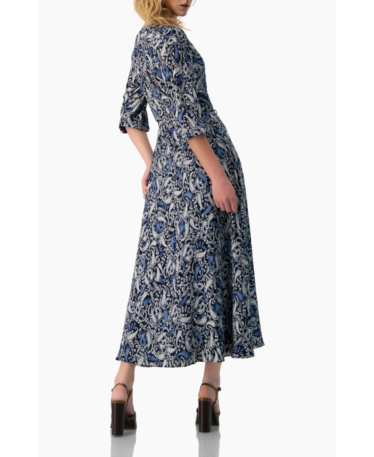 Women's Paisley V-Neck Maxi Dress