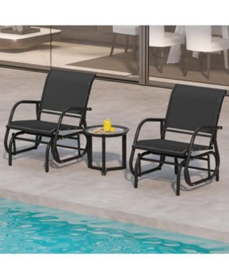 Outdoor Glider Rocking Chair with Armrests for Porch