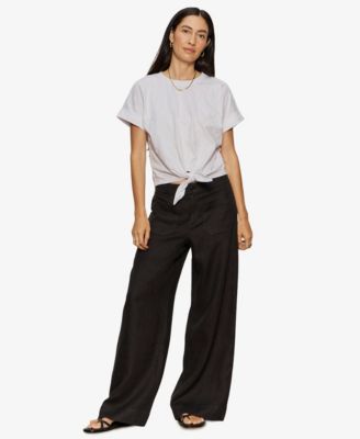 Women's Tie-Front Crewneck Short-Sleeve T-Shirt