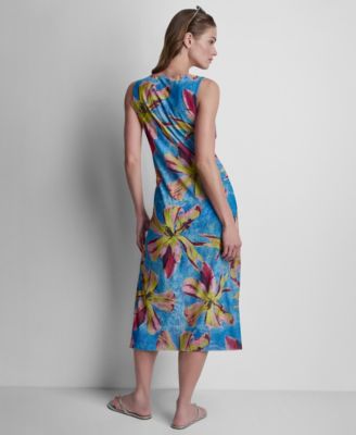 Women's Double Mesh Maxi Cover Up Sleeveless Dress