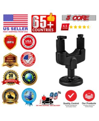 5Core Guitar Wall Mount 2Pc Hanger Hook Metal Base Soft Padding Adjustable Rotatable Holder