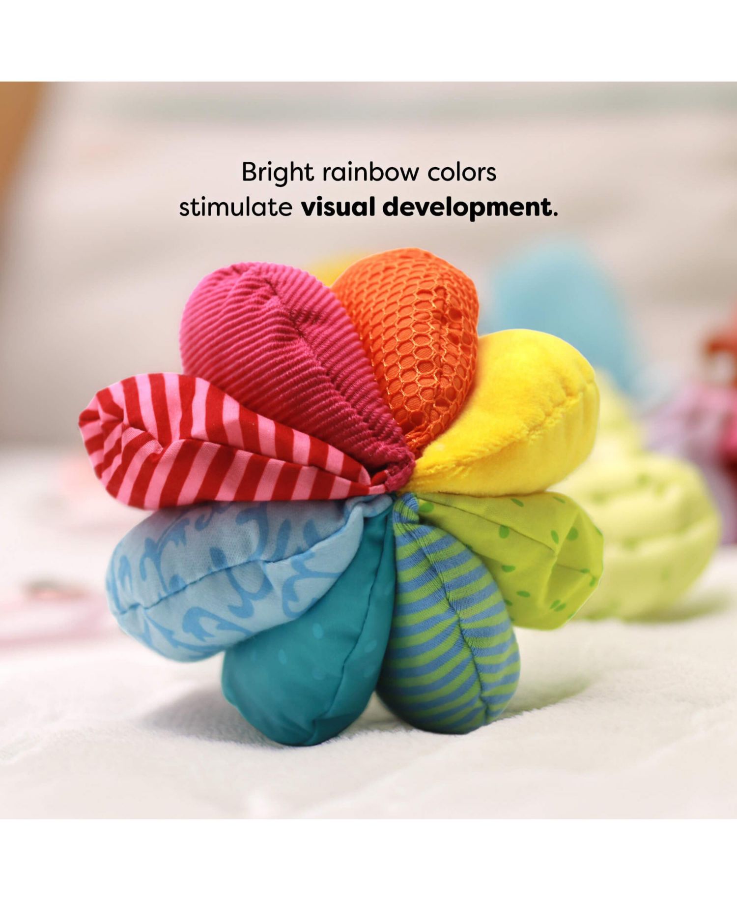 Baby Sensory-Textured Rainbow Fabric Ball