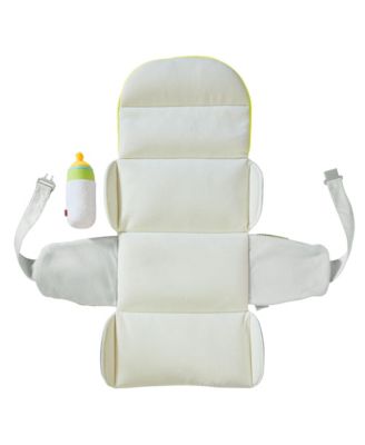 Baby Doll Diaper Bag with Soft Bottle & Reusable Cloth Doll Diapers, Folds into Changing Mat, Toddler Pretend Play Accessories for Ages 18 Mo+