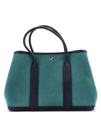 36 Garden Party Tote Toile and Leather