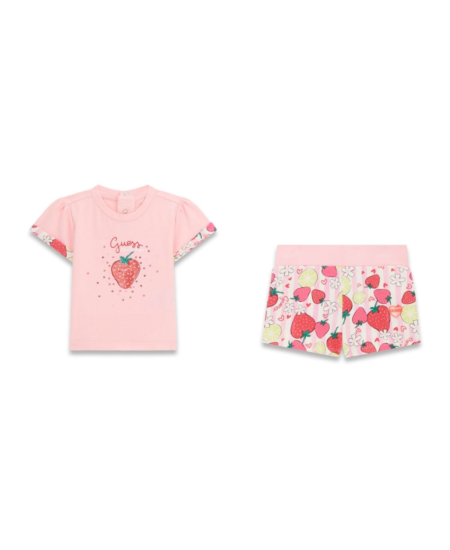 Baby Girls' Strawberry Lemonade Short-Sleeve T-Shirt and Shorts, 2-Piece Set