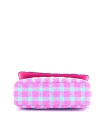 East West Medusa Icon Chain Flap Bag Quilted Tweed