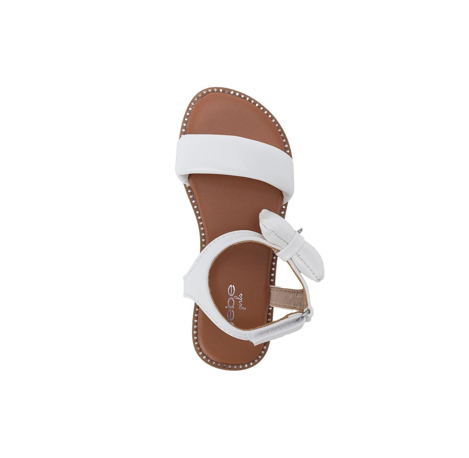 Little Girls Girl's Fashion Sandals - Dressy Shoes with Puffy Bow and Hanging Logo Charm