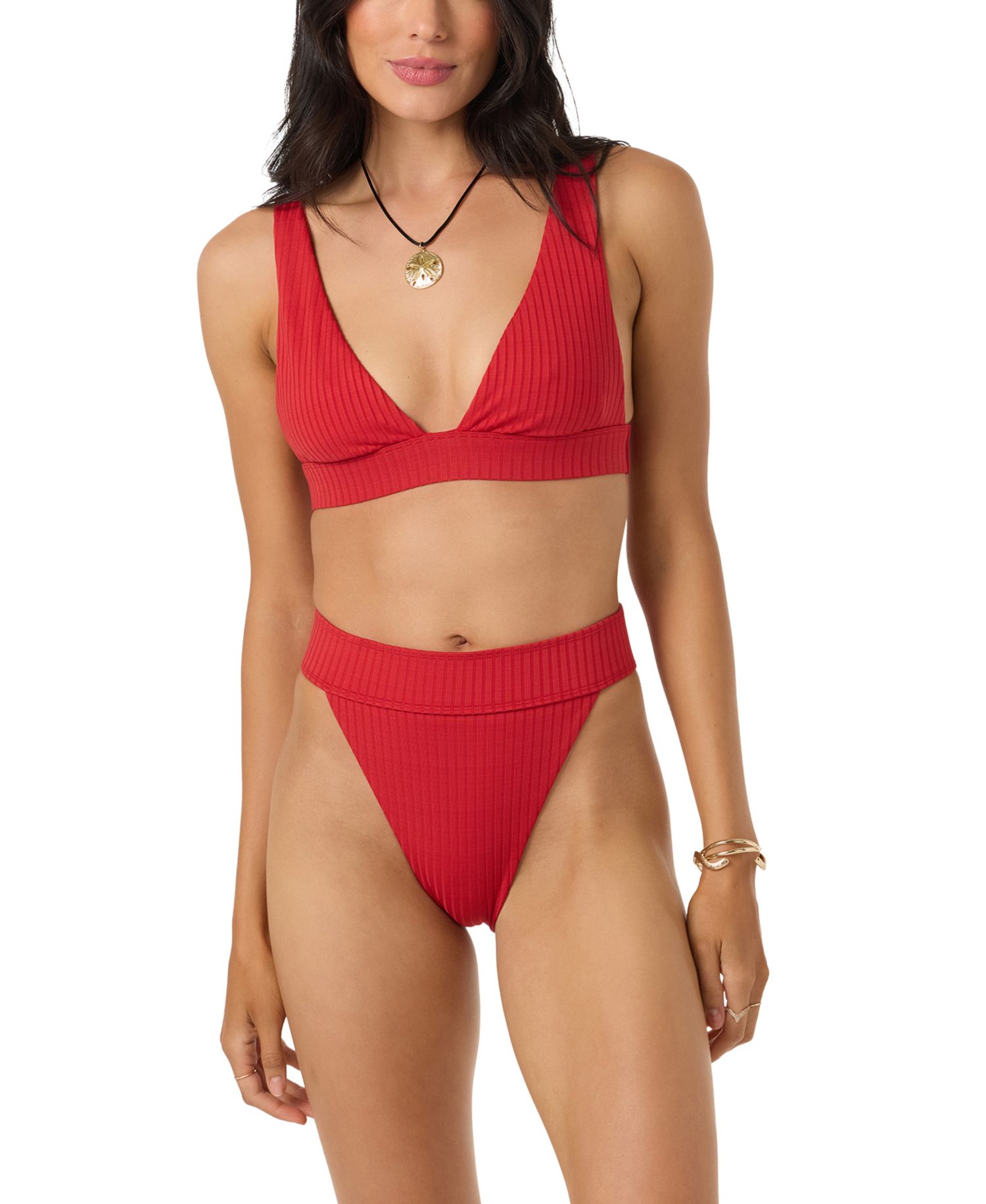 Shorebreak Rib Cancun Top and High-Rise Bikini Bottom