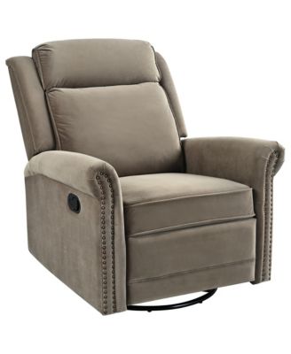 Velvet Swivel Rocking Chair, Modern Upholstered Glider Chair Adjustable Backrest Recline