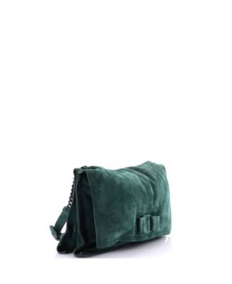 Medium Viva Bow Flap Bag Suede