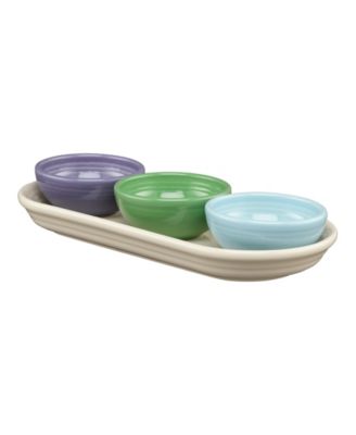Lavender Bloom Mixed Colors 4-Piece Condiment Set