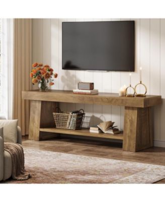 63" TV Stand for TVs up to 75 Inch, Rustic Extra Long Entertainment Center