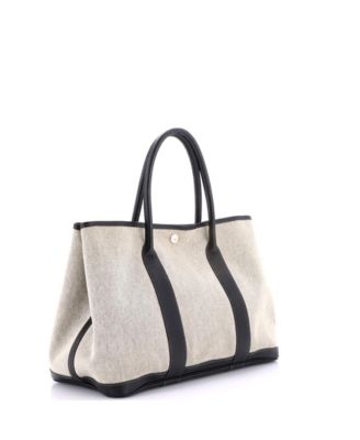 36 Garden Party Tote Toile and Leather