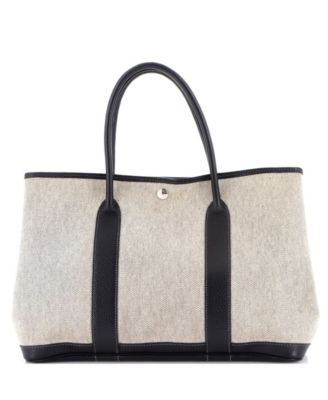 36 Garden Party Tote Toile and Leather