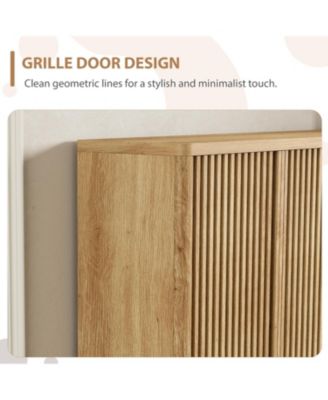 46-Inch Wooden Shoe Cabinet with Adjustable Shelves, Fluted-Door Large Shoe Storage Organizer, Holds 30–35 Pairs