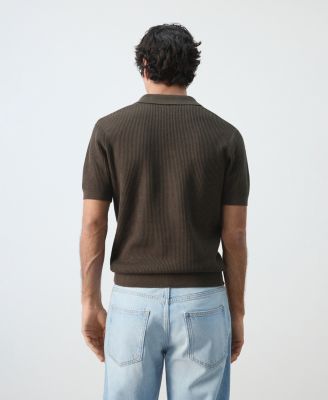 Men's Cotton Knitted Structure Polo Shirt