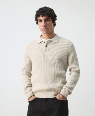 Men's Cotton-Blend Braided Knitted Sweater
